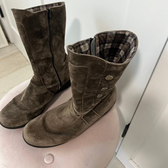 Propet Simone Brown Suede Wedge Boots Size 11 - Picture 4 of 8